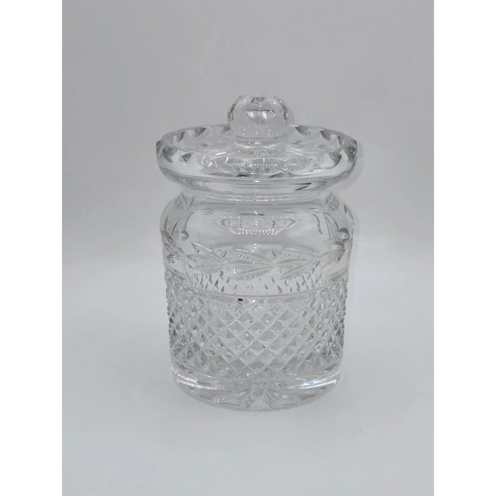 Galway Irish Crystal Biscuit Barrel Cookie Jar Cut Crystal Lidded Canister